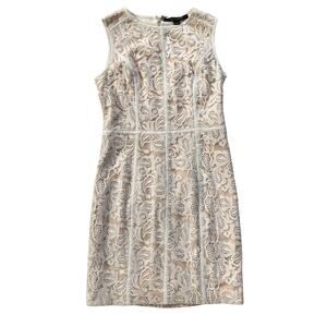 Cynthia Steffe Floral Paisley Lace Embroidered Sheath Dress Size 6 Bridal